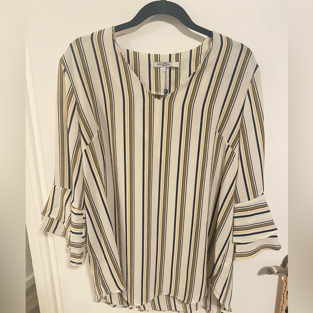 Profile Apparel Striped Top - Size 1x NWT